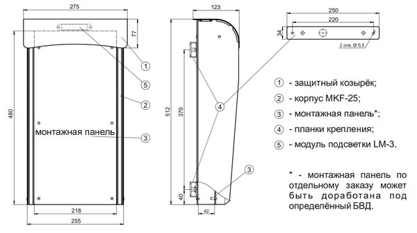 Монтажная панель для  ST/MKF-25